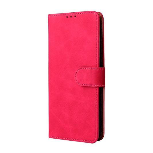 For OPPO Realme C21Y Solid Color Skin Feel Magnetic Buckle Horizontal Flip Calf Texture PU Leather Case with Holder & Card Slots & Wallet(Rose Red) by buy2fix