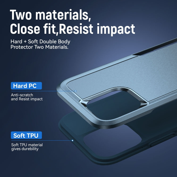 For iPhone 11 Pro Max Pioneer Armor Heavy Duty Shockproof Phone Case (Blue) by buy2fix