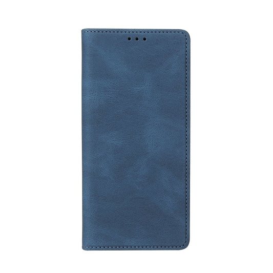 For Samsung Galaxy A12 Simple Suction Closure Horizontal Flip Leather Case with Holder & Card Slot & Wallet(Blue) by buy2fix