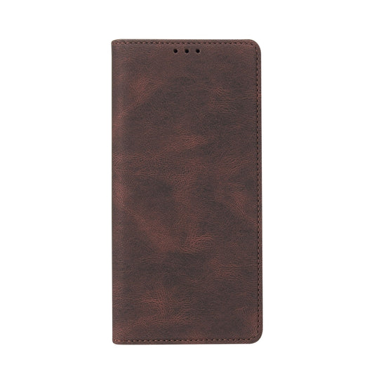 For Samsung Galaxy A50 Simple Suction Closure Horizontal Flip Leather Case with Holder & Card Slot & Wallet(Brown) by buy2fix