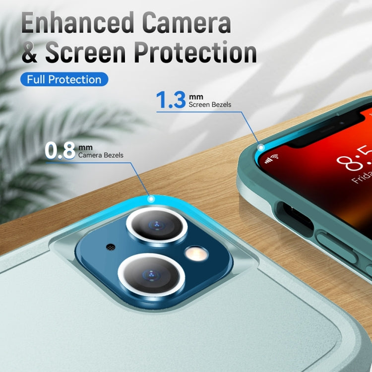 For iPhone 13 Ring Kickstand Heavy Duty Shockproof Phone Case(Green) by buy2fix