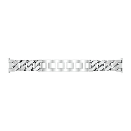 For Garmin Vivoactive 4 / Venu 2 22mm Row Diamonds Denim Chain Watch Band(Silver) by buy2fix