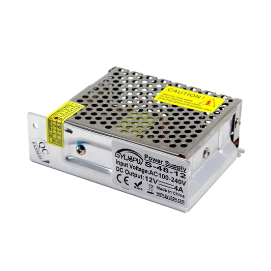 S-48-12 DC12V 4A 48W LED Regulated Switching Power Supply, Size: 110 x 79 x 36mm by buy2fix