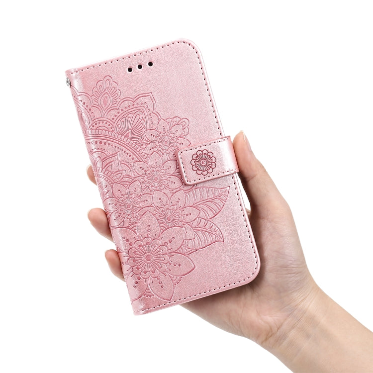 For OPPO Realme GT Master / Realme Q3 Pro 7-petal Flowers Embossing Pattern Horizontal Flip PU Leather Case with Holder & Card Slots & Wallet & Photo Frame(Rose Gold) by buy2fix