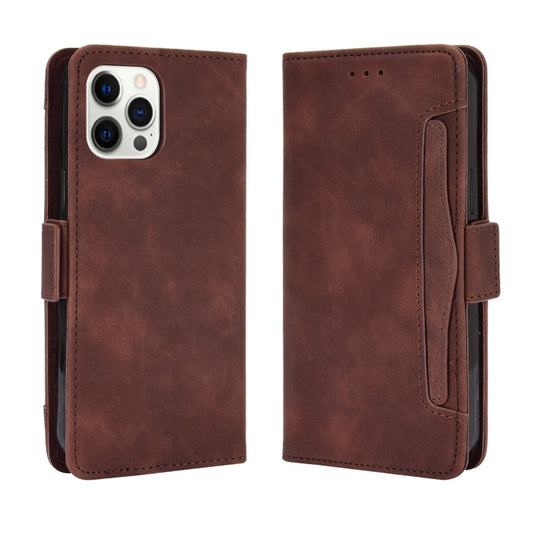 For iPhone 13 Pro Max Skin Feel Calf Pattern Horizontal Flip Leather Case with Holder & Card Slots & Photo Frame (Brown) by buy2fix