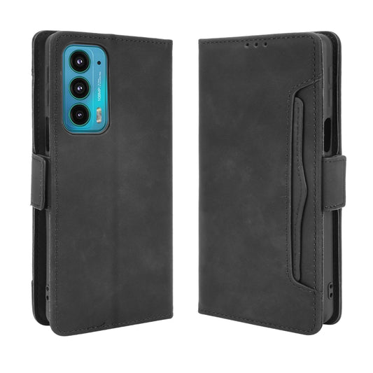 For Motorola Edge 20 Skin Feel Calf Pattern Horizontal Flip Leather Case with Holder & Card Slots & Photo Frame(Black) by buy2fix