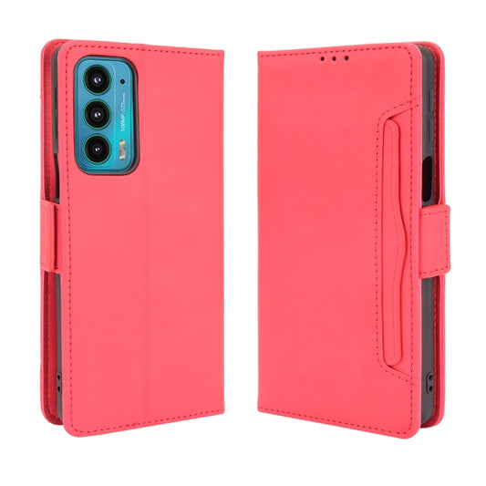 For Motorola Edge 20 Skin Feel Calf Pattern Horizontal Flip Leather Case with Holder & Card Slots & Photo Frame(Red) by buy2fix