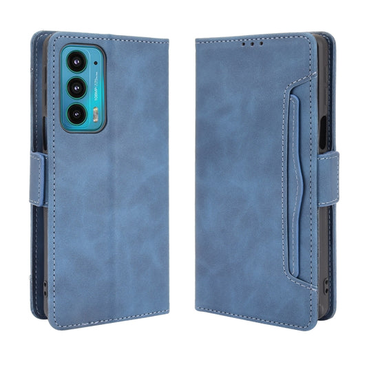 For Motorola Edge 20 Skin Feel Calf Pattern Horizontal Flip Leather Case with Holder & Card Slots & Photo Frame(Blue) by buy2fix