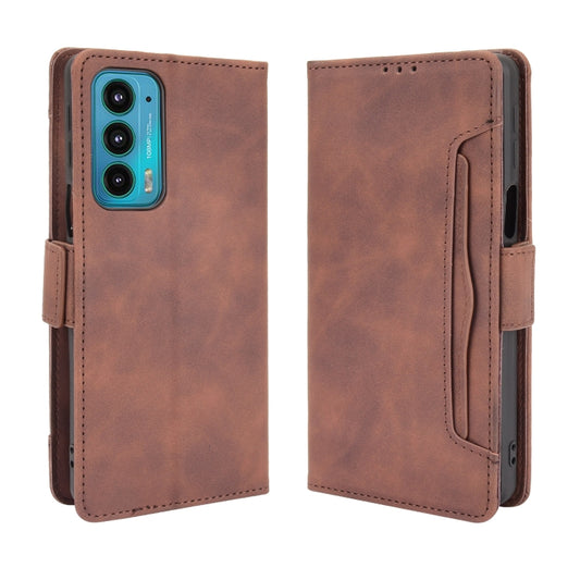 For Motorola Edge 20 Skin Feel Calf Pattern Horizontal Flip Leather Case with Holder & Card Slots & Photo Frame(Brown) by buy2fix