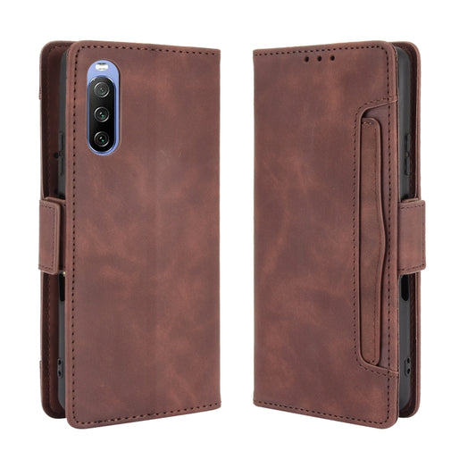 For Sony Xperia 10 III Skin Feel Calf Pattern Horizontal Flip Leather Case with Holder & Card Slots & Photo Frame(Brown) by buy2fix