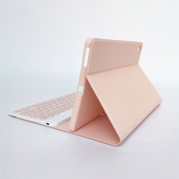 For Lenovo Smart Tab M10 HPD Plus TB-X606F 10.3 inch LX103 Solid Color Detachable Square Keycap Bluetooth Keyboard Leather Tablet Case with Stand(Pink) by buy2fix