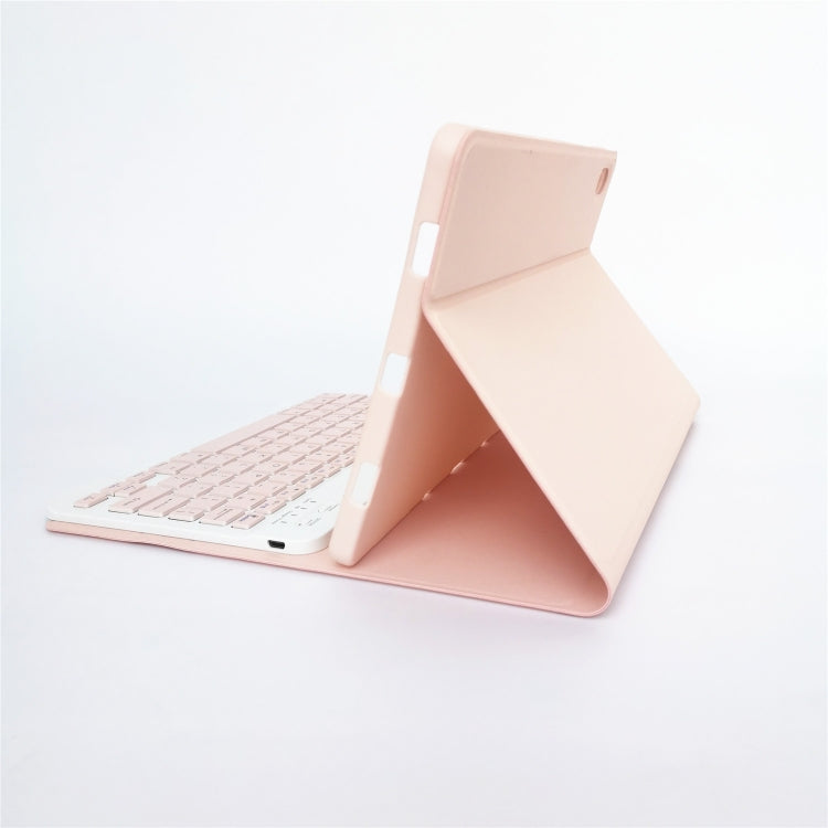 For Lenovo Pad Tab P11 11 inch TB-J606F LX110 Solid Color Detachable Square Keycap Bluetooth Keyboard Leather Tablet Case with Stand(Pink) by buy2fix