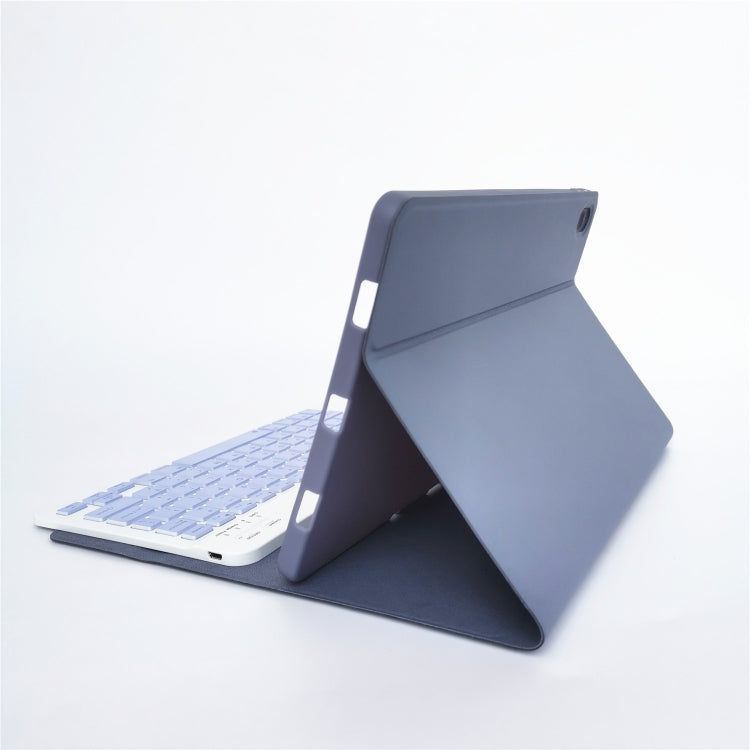 For Lenovo Pad Tab P11 11 inch TB-J606F LX110 Solid Color Detachable Square Keycap Bluetooth Keyboard Leather Tablet Case with Stand(Purple) by buy2fix