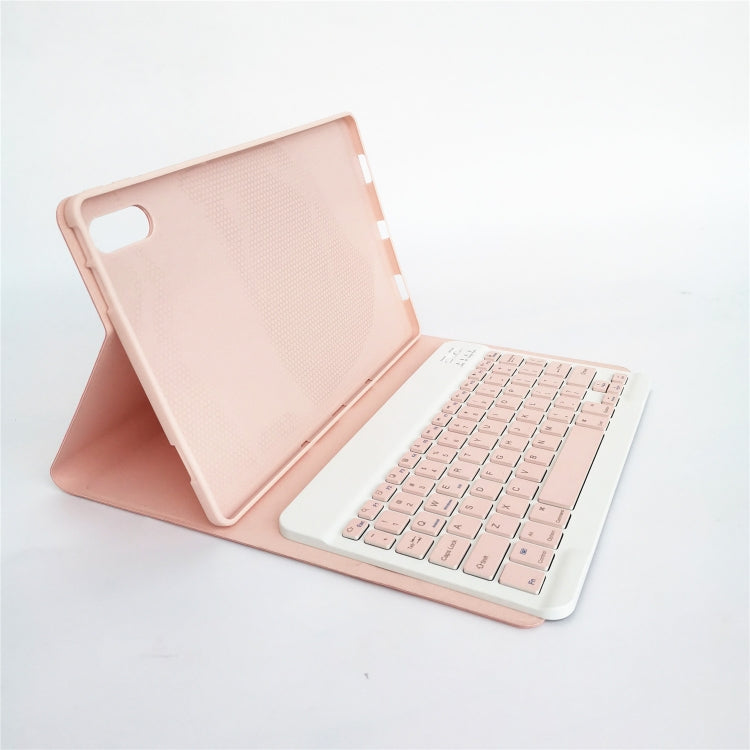 For Lenovo Pad Tab P11 Pro 11.5 inch TB-J706F LX115 Solid Color Detachable Square Keycap Bluetooth Keyboard Leather Tablet Case with Stand(Pink) by buy2fix