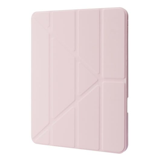 For iPad Pro 11 2022 / 2021 / 2020 / 2018 Deformation Transparent Acrylic Horizontal Flip PU Leather Tablet Case with Multi-folding Holder & Sleep / Wake-up Function & Pen Slot(Rose Gold) - iPad Pro 11 (2022/2021) Cases by buy2fix | Online Shopping UK | buy2fix