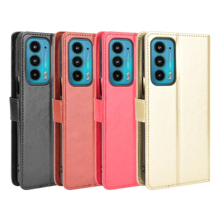 For Motorola Edge 20 Crazy Horse Texture Horizontal Flip Leather Case with Holder & Card Slots & Lanyard(Gold) by buy2fix