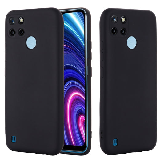 For OPPO Realme C21Y Foreign Version Solid Color Liquid Silicone Dropproof Full Coverage Protective Case(Black) by buy2fix