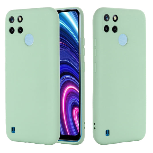 For OPPO Realme C21Y Foreign Version Solid Color Liquid Silicone Dropproof Full Coverage Protective Case(Green) by buy2fix