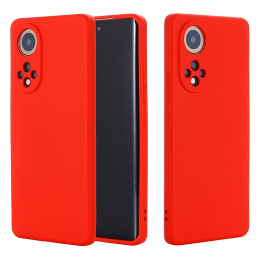 For Honor 50 Solid Color Liquid Silicone Dropproof Full Coverage Protective Case(Red) by buy2fix