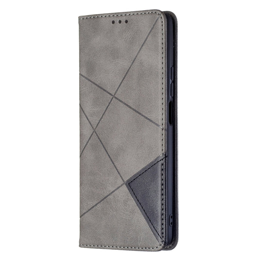 For Xiaomi Mi 11T Rhombus Texture Horizontal Flip Magnetic Leather Case with Holder & Card Slots(Grey) by buy2fix