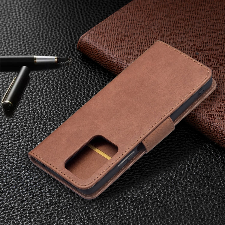 For Xiaomi Mi 11T Retro Lambskin Texture Pure Color Horizontal Flip PU Leather Case with Holder & Card Slots & Wallet & Lanyard(Brown) by buy2fix