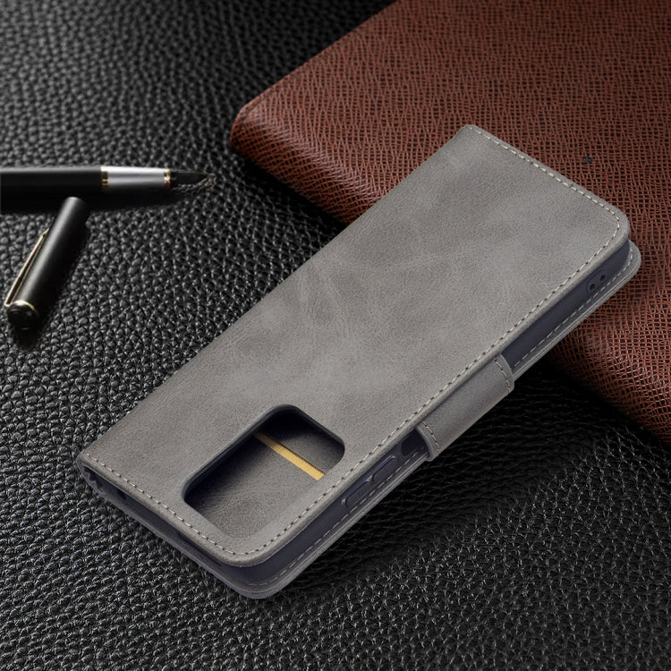 For Xiaomi Mi 11T Retro Lambskin Texture Pure Color Horizontal Flip PU Leather Case with Holder & Card Slots & Wallet & Lanyard(Grey) by buy2fix