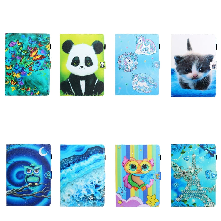 8 inch Universal Colored Drawing Horizontal Flip PU Leather Case with Holder & Card Slot(Blue Marble) - 8 inch by buy2fix | Online Shopping UK | buy2fix