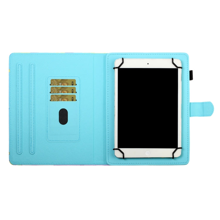 8 inch Universal Colored Drawing Horizontal Flip PU Leather Case with Holder & Card Slot(Blue Marble) - 8 inch by buy2fix | Online Shopping UK | buy2fix
