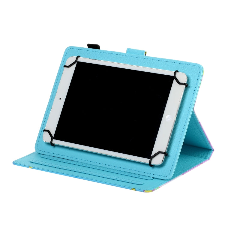 8 inch Universal Colored Drawing Horizontal Flip PU Leather Case with Holder & Card Slot(Blue Marble) - 8 inch by buy2fix | Online Shopping UK | buy2fix