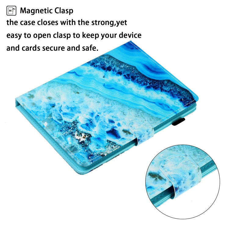 8 inch Universal Colored Drawing Horizontal Flip PU Leather Case with Holder & Card Slot(Blue Marble) - 8 inch by buy2fix | Online Shopping UK | buy2fix