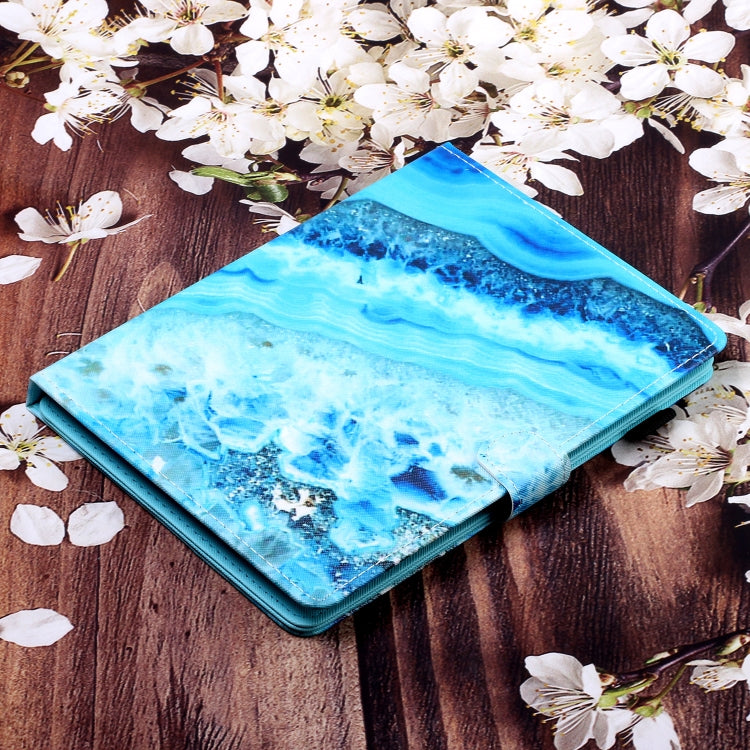 8 inch Universal Colored Drawing Horizontal Flip PU Leather Case with Holder & Card Slot(Blue Marble) - 8 inch by buy2fix | Online Shopping UK | buy2fix