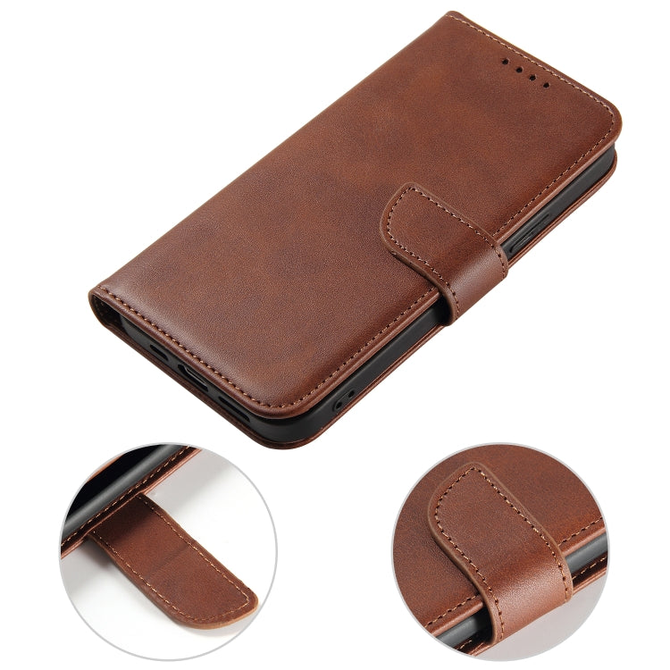 For iPhone 12 Pro Max Calf Texture Buckle Horizontal Flip Leather Case with Holder & Card Slots & Wallet(Brown) by buy2fix