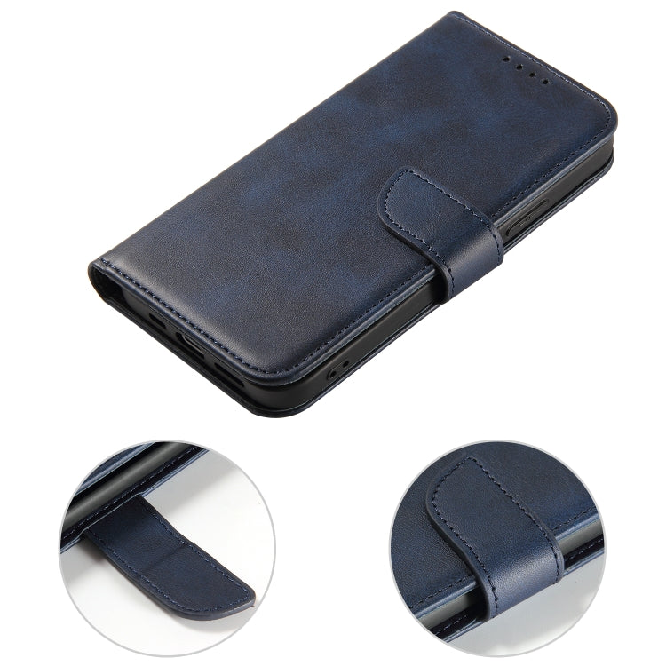 For iPhone 12 / 12 Pro Calf Texture Buckle Horizontal Flip Leather Case with Holder & Card Slots & Wallet(Blue) by buy2fix