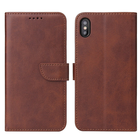 For iPhone X / XS Calf Texture Buckle Horizontal Flip Leather Case with Holder & Card Slots & Wallet(Brown) by buy2fix