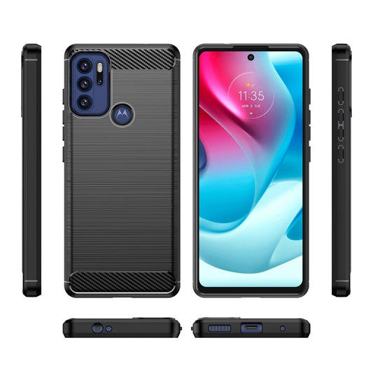 For Motorola Moto G60S Brushed Texture Carbon Fiber TPU Case(Black) by buy2fix