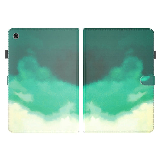 For Lenovo M10 Plus 10.3 TB-X606F TB-X606X Voltage Watercolor Pattern Skin Feel Magnetic Horizontal Flip PU Leather Case with Holder(Green) by buy2fix