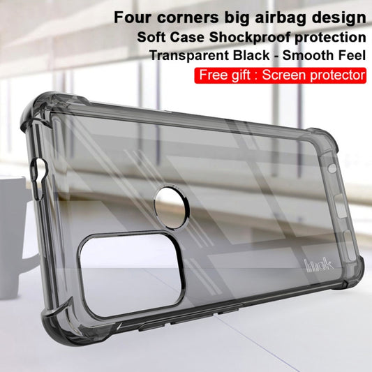 For Motorola Moto G60S IMAK All-inclusive Shockproof Airbag TPU Case with Screen Protector(Transparent Black) by imak
