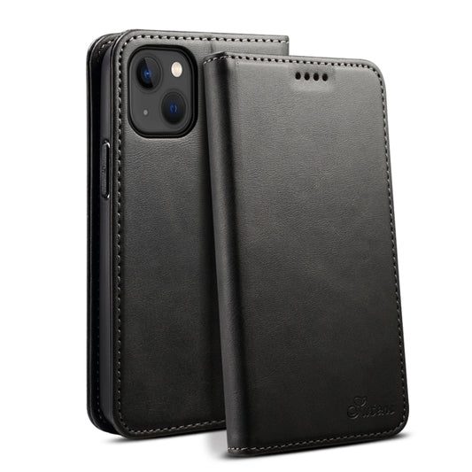 For iPhone 13 Calf Texture Horizontal Flip Leather Case with Holder & Card Slots & Wallet(Black) by buy2fix