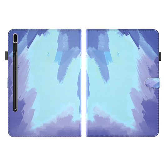 For Samsung Galaxy Tab S7 FE 12.4 inch 2021 T730 / T736 Voltage Watercolor Pattern Skin Feel Magnetic Horizontal Flip PU Leather Case with Holder & Card Slots & Photo Frame(Winter Snow) by buy2fix