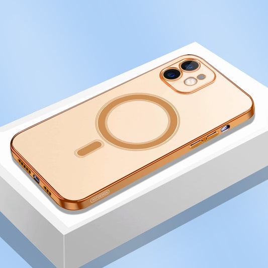 For iPhone 13 Classic Electroplating Shockproof Magsafe Case(Gold) by buy2fix