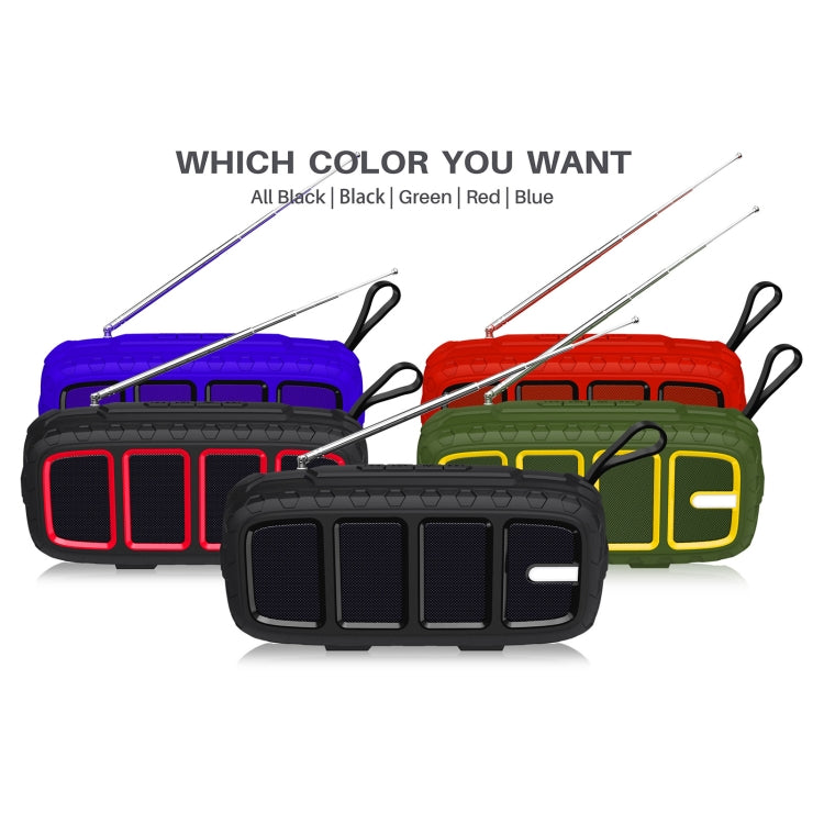 NewRixing NR-5018FM Outdoor Portable Bluetooth Speaker with Antenna, Support Hands-free Call / TF Card / FM / U Disk(Green+Yellow) - Desktop Speaker by NewRixing | Online Shopping UK | buy2fix