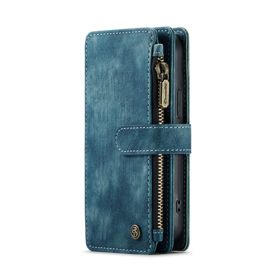 For iPhone 12 mini CaseMe-C30 PU + TPU Multifunctional Horizontal Flip Leather Case with Holder & Card Slot & Wallet & Zipper Pocket (Blue) by CaseMe