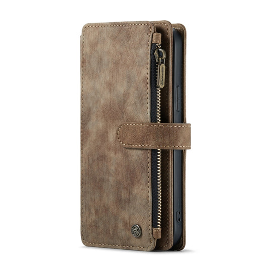 For iPhone 12 Pro Max CaseMe-C30 PU + TPU Multifunctional Horizontal Flip Leather Case with Holder & Card Slot & Wallet & Zipper Pocket(Brown) by CaseMe