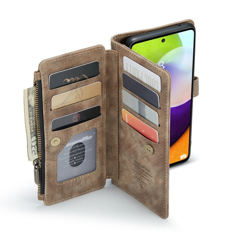 For Samsung Galaxy A52 5G / 4G CaseMe-C30 PU + TPU Multifunctional Horizontal Flip Leather Case with Holder & Card Slot & Wallet & Zipper Pocket(Brown) by CaseMe