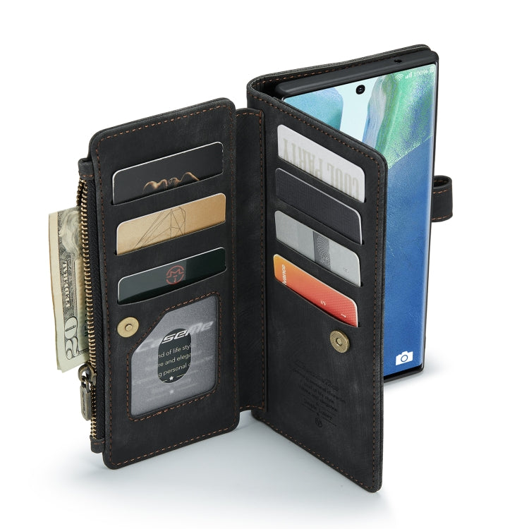 For Samsung Galaxy Note20 Ultra CaseMe-C30 PU + TPU Multifunctional Horizontal Flip Leather Case with Holder & Card Slot & Wallet & Zipper Pocket(Black) - Galaxy Note20 Ultra Cases by CaseMe | Online Shopping UK | buy2fix