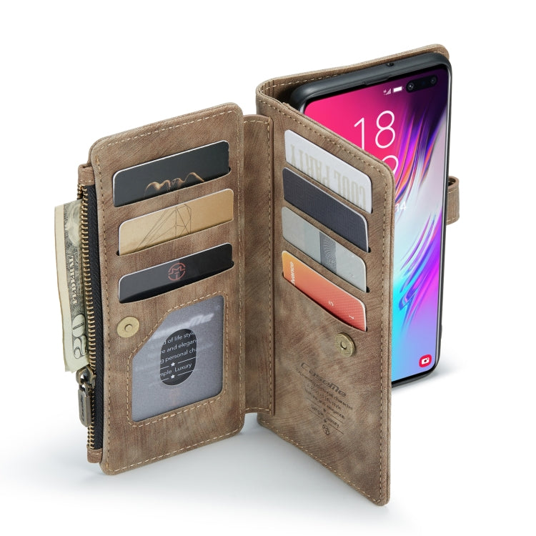 For Samsung Galaxy S10+ CaseMe-C30 PU + TPU Multifunctional Horizontal Flip Leather Case with Holder & Card Slot & Wallet & Zipper Pocket(Brown) by CaseMe
