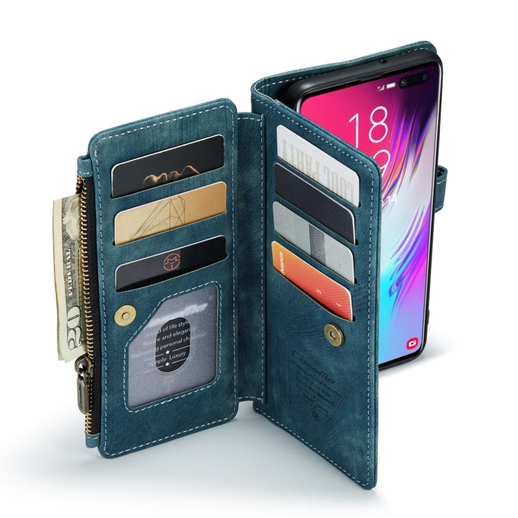 For Samsung Galaxy S10+ CaseMe-C30 PU + TPU Multifunctional Horizontal Flip Leather Case with Holder & Card Slot & Wallet & Zipper Pocket(Blue) by CaseMe
