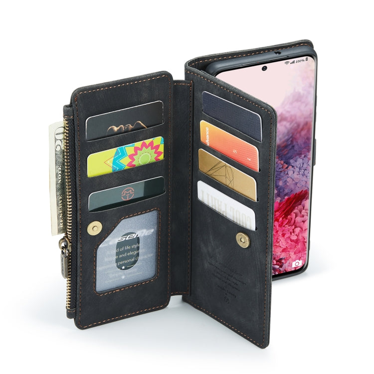 For Samsung Galaxy S20 5G CaseMe-C30 PU + TPU Multifunctional Horizontal Flip Leather Case with Holder & Card Slot & Wallet & Zipper Pocket(Black) by CaseMe