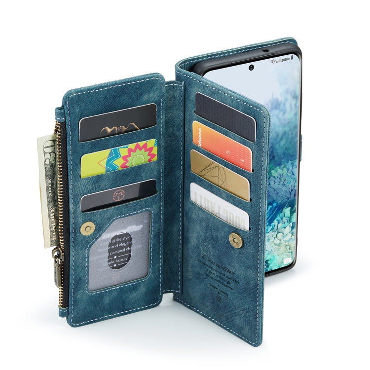 For Samsung Galaxy S20+ 5G CaseMe-C30 PU + TPU Multifunctional Horizontal Flip Leather Case with Holder & Card Slot & Wallet & Zipper Pocket(Blue) by CaseMe