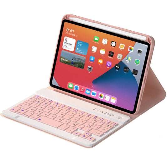 HK006 Square Keys Detachable Bluetooth Keyboard Leather Tablet Case with Holder for iPad mini 6(Pink) by buy2fix